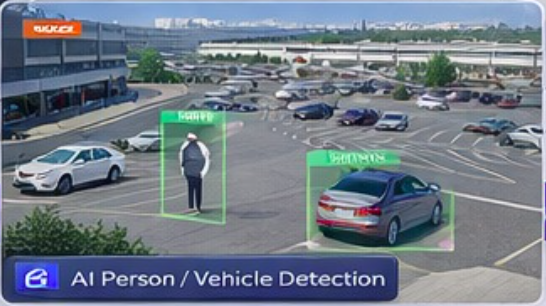 AI Person / Vehicle Detection footage